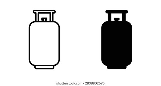 LPG cylinder icon thin line symbol kit