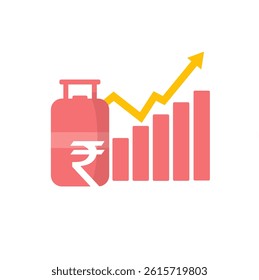 Lpg gas cylinder price hike vector.