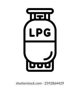 LPG gas cylinder vector icon for energy and household themes. Editable stroke.