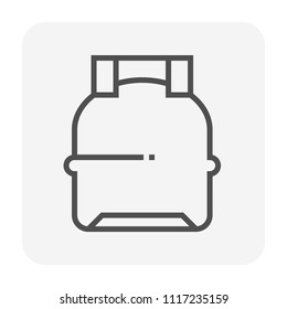 LPG gas tank, gas cylinder vector icon. Also called bottle, canister. Refill pressure vessel or container for storage natural gas, liquefied petroleum gas, propane, butane at high pressure. 64x64 px.