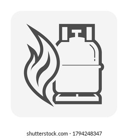 LPG Gas Tank, Gas Cylinder Vector Icon. Also Called Bottle, Canister. Refill Pressure Vessel Or Container For Storage Natural Gas, Liquefied Petroleum Gas, Propane, Butane At High Pressure For Cooking