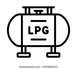 LPG gas tank vector icon for energy and fuel themes. Editable stroke.
