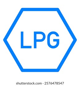 LPG and hexagon on white