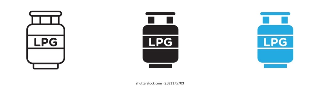 LPG icon black white vector outline