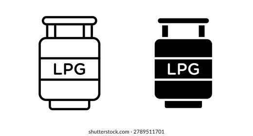 LPG icon set. Black vector symbols