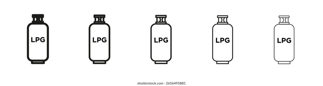LPG-Symbol, Vektorumriss-Set-Illustrationszeichen