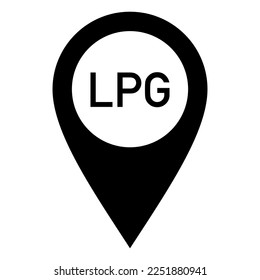 GLP y pin de ubicación en blanco