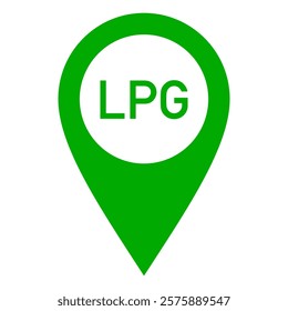 LPG and location pin on white