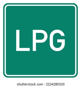 LPG and road sign on white