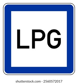 LPG and road sign on white