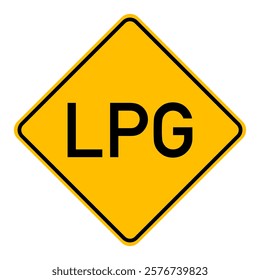 LPG and road sign on white