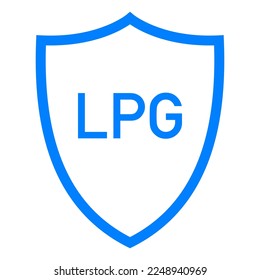LPG and shield on white
