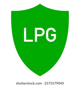 LPG and shield on white