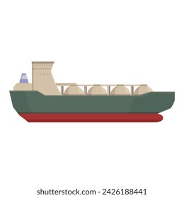 Lpg tanker icon cartoon vector. Gas carrier ship. Container marine boat