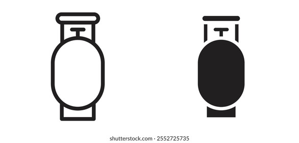 Conjunto de iconos de Vector de GLP relleno negro y estilo delineado.