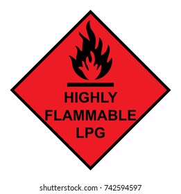 LPG Warning Diamond With Flames Symbol