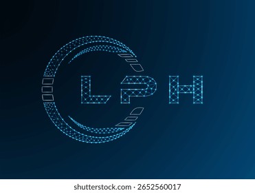 LPH baixo design de vetor de logotipo de letra poli. LPH design de logotipo poli inferior. Logotipo poli baixo.