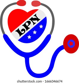 LPN Patriotic stethoscope design is for all the hard working LPNs out there.  You can use this design for many projects, decal, T-Shirts, blankets, cups and more. 