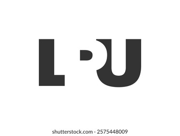 LPU logo design. Initial letter L P U bold font style for tech startups, consulting, corporate branding. Creative company name, headlines typography identity, trendy logotype. Vector illustration.