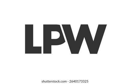 LPW logo design template with strong and modern bold text. Initial based vector logotype featuring simple and minimal typography. Trendy company identity ideal for businesses brand presence.