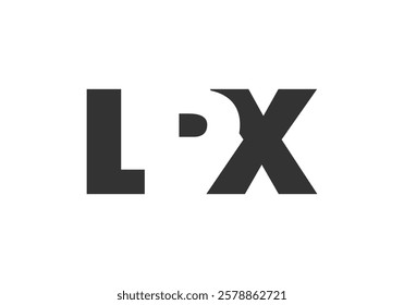 LPX logo design. Initial letter L P X bold font style for tech startups, consulting, corporate branding. Creative company name, headlines typography identity, trendy logotype. Vector illustration.