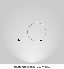 LQ Black thin minimalist LOGO Design with Highlight on Gray background.