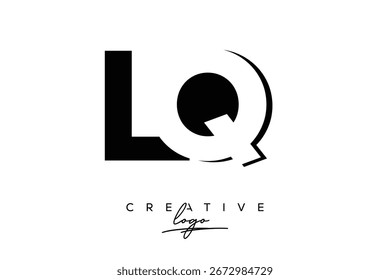 Logotipo creativo minimalista de espacio negativo de LQ con monograma moderno para marca y logotipo de marca comercial con letras iniciales Diseño de logotipo para marca.