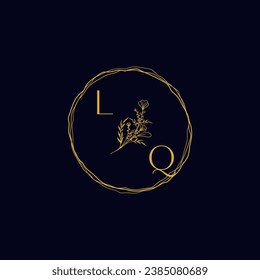 LQ elegant wedding initial logo in high quality professional design that will print well across any print media