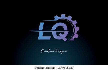 LQ Gear Fusion Logo – Industrial Tech-Inspired Letter mark Futuristic Industrial Letter Mark Design for Technology and Engineering Brands.