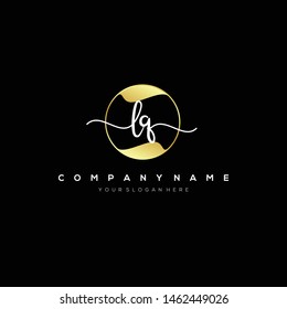 LQ handwriting initial logo template vector.