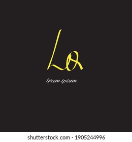 Texto inicial de escritura a mano LQ con monograma de belleza y diseño elegante de logotipo 