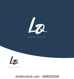 LQ Initial handwriting or handwritten logo for identity. Logo with signature and hand drawn style.