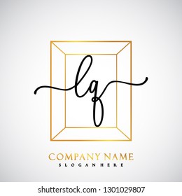 LQ Initial Handwriting logo template vector