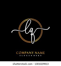 LQ Initial Handwriting logo template vector