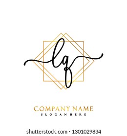LQ Initial Handwriting logo template vector