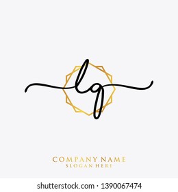 LQ Initial handwriting logo template