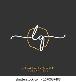 LQ Initial handwriting logo template