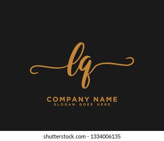 LQ Initial Handwriting Logo Vector