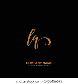 LQ Initial handwriting logo vector