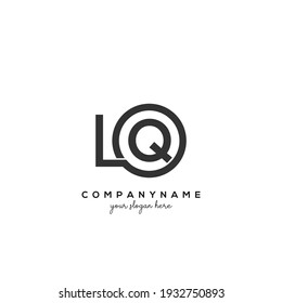 LQ Initial letter logo inside circle shape inside rounded black monogram