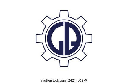 LQ initial letter mechanical circle logo design vector template. industrial, engineering, servicing, word mark, letter mark, monogram, construction, business, company, corporate, commercial, geometric