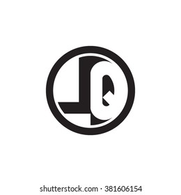 LQ initial letters circle monogram logo