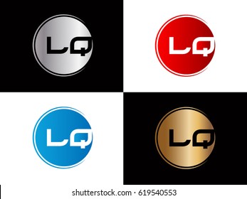 Lq Initial letters gold black silver blue color logo