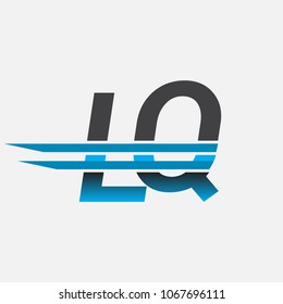 LQ initial logo company name colored black and blue, Simple and Modern Logo Design.