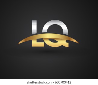 LQ initial logo company name colored gold and silver swoosh design. vector logo for business and company identity.
