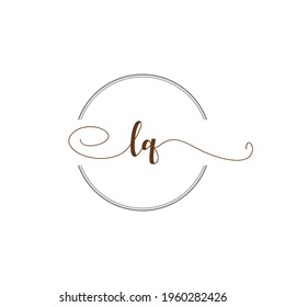 LQ Initial Logo Handwriting template letter illustration