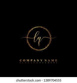LQ Initial luxury handwriting logo vector