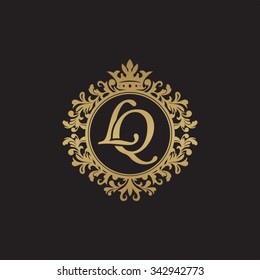 LQ initial luxury ornament monogram logo