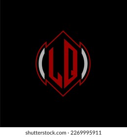 Logotipo de monograma inicial LQ para juegos con diseño de estilo de línea gemotérica sobre fondo aislado