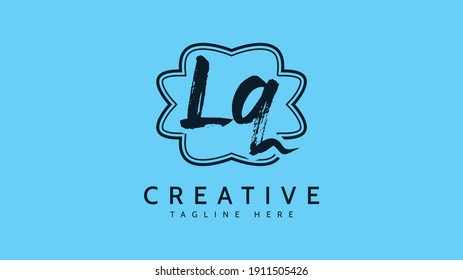 LQ Initials, handwriting logo vector